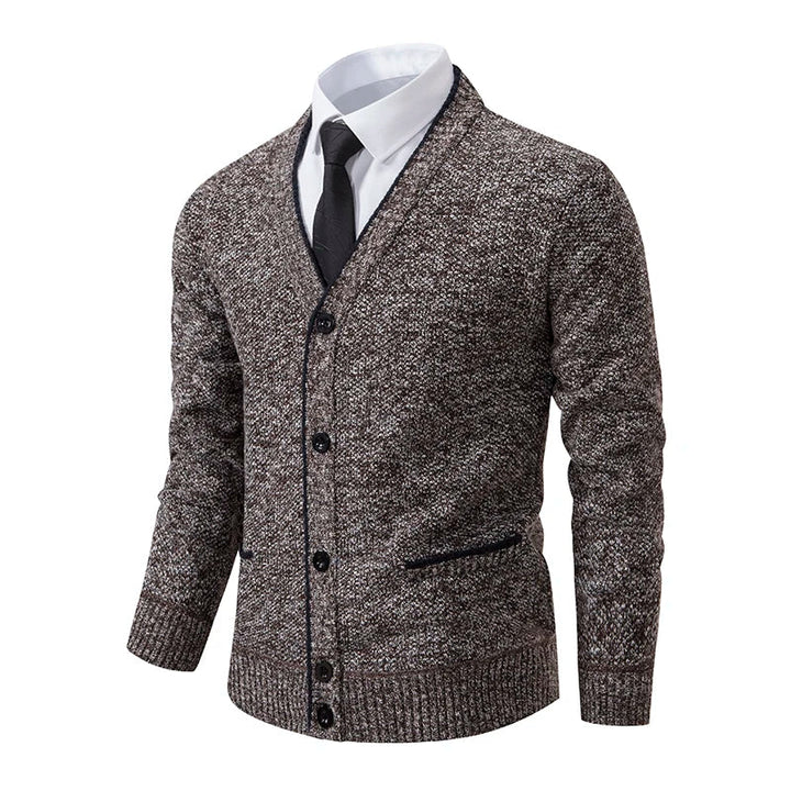 Pull en laine pour homme à col en V, chiné, élégant pour l’automne