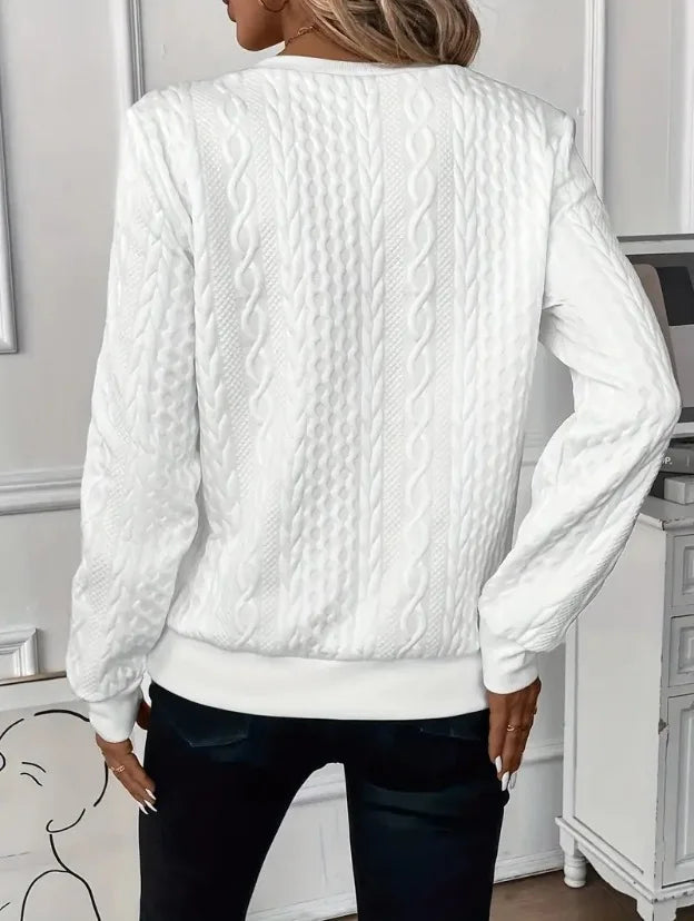 Sweat-shirt zippé pour femme, texturé, pour l’automne et les tenues de tous les jours