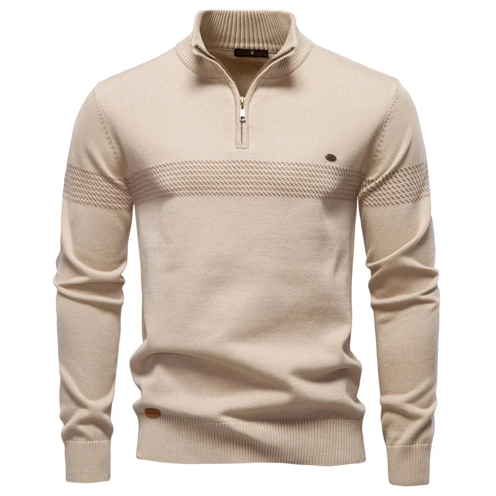 Pull en maille à fermeture éclair courte | Confort et style moderne