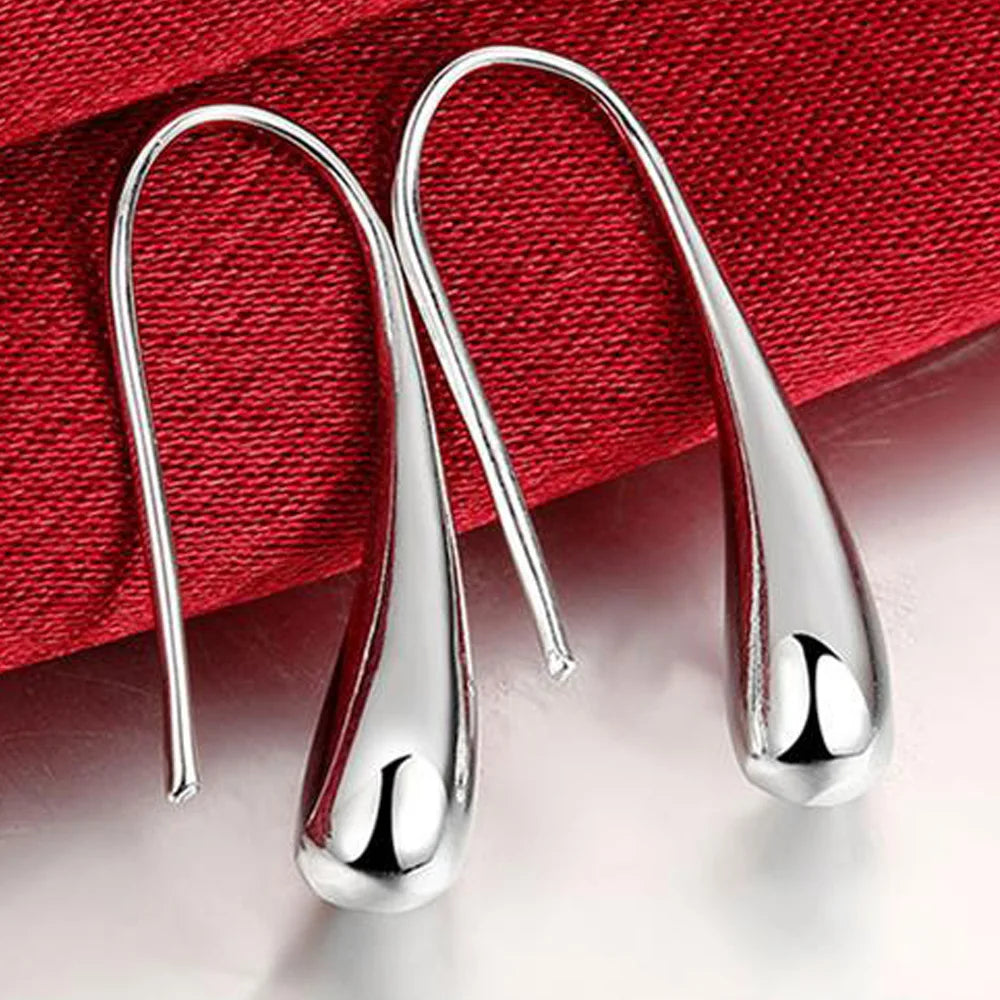 Boucles d’oreilles créoles en argent 925 en forme de goutte d’eau automnale