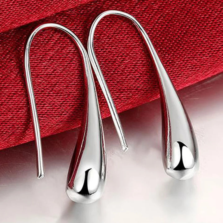 Boucles d’oreilles créoles en argent 925 en forme de goutte d’eau automnale