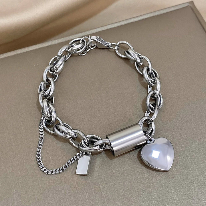 Bracelet femme imposant en acier chirurgical, style automnal
