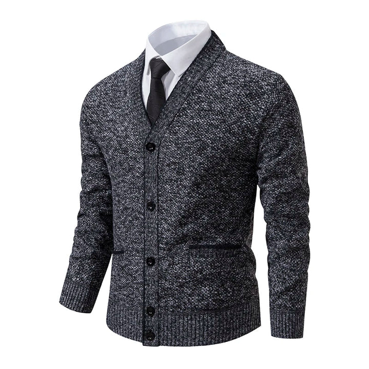 Pull en laine pour homme à col en V, chiné, élégant pour l’automne