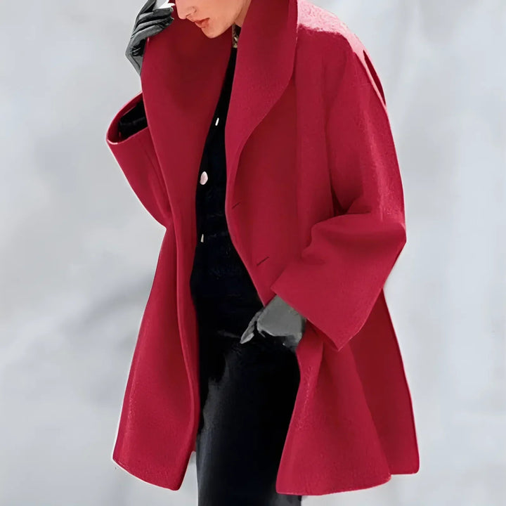 Cappotto lungo da donna per l’autunno e l’inverno, dal taglio ampio ed elegante per il freddo