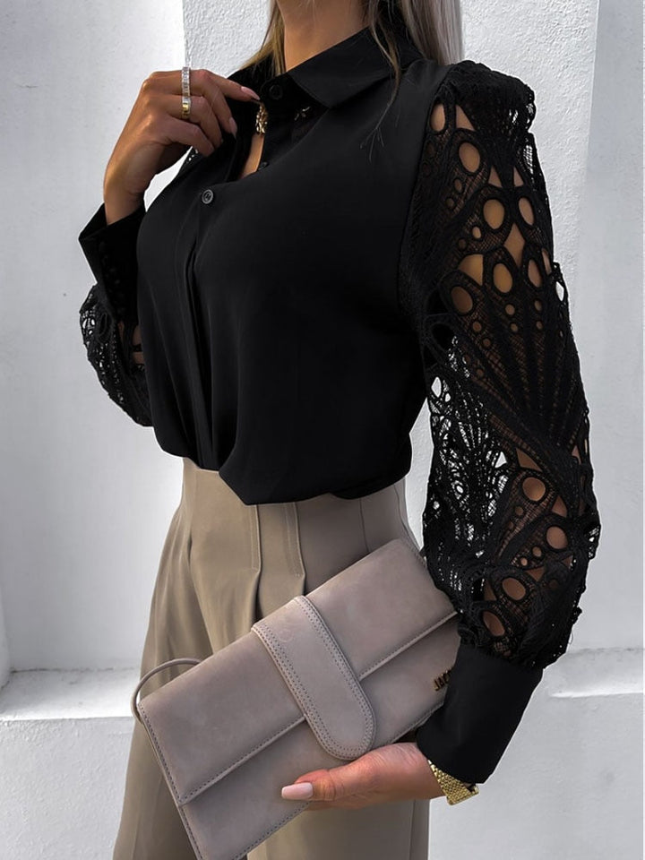 Elin - Gorgeous and Comfortable Blouse with Atmospheric Lace for Women