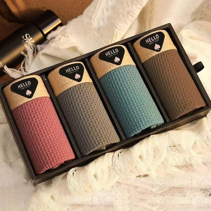Boxeri bărbătești tricotați cu betelie elastică, set de 4, colecția de toamnă