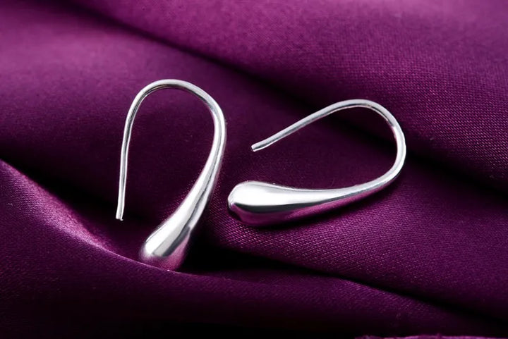 Boucles d’oreilles créoles en argent 925 en forme de goutte d’eau automnale