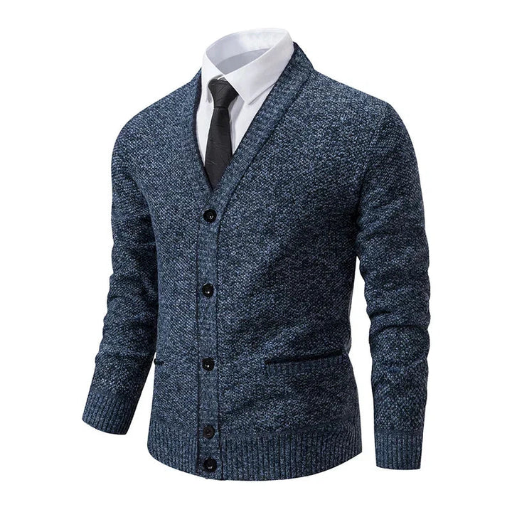 Pull en laine pour homme à col en V, chiné, élégant pour l’automne