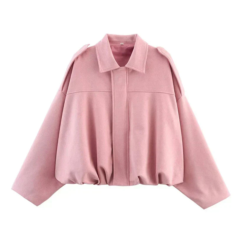 Blouson bomber femme oversize de mi-saison pour l’automne