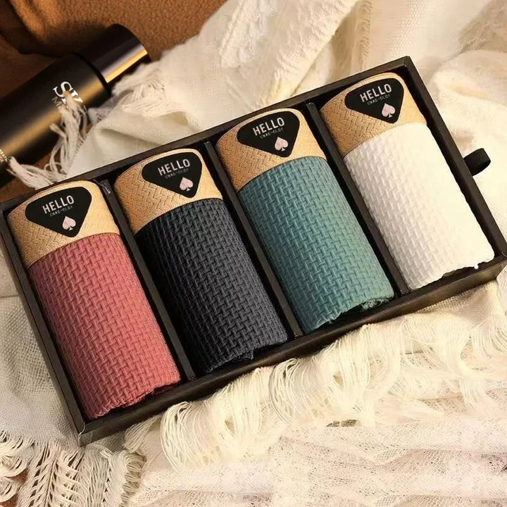 Boxeri bărbătești tricotați cu betelie elastică, set de 4, colecția de toamnă