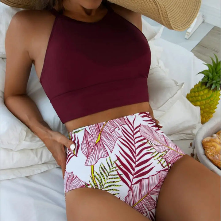 Edith - Ensemble de bikinis tendance avec imprimé floral et taille haute pour une coupe flatteuse