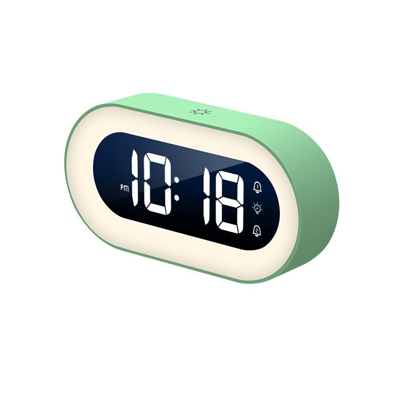 Réveil numérique LED avec lumière nocturne, compact et à batterie rechargeable, pour la chambre