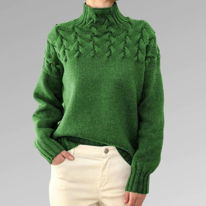 Maglione oversize da donna a collo alto in maglia, caldo e dalla vestibilità ampia, per l’autunno e l’inverno