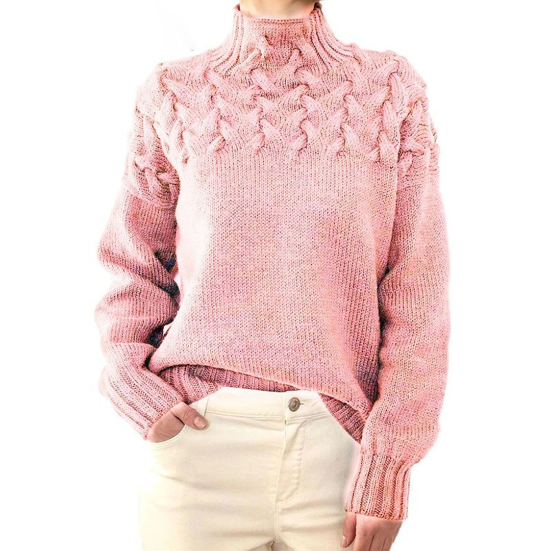 Maglione oversize da donna a collo alto in maglia, caldo e dalla vestibilità ampia, per l’autunno e l’inverno