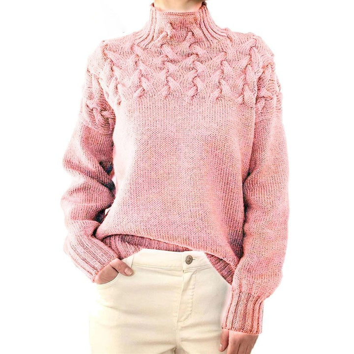 Maglione oversize da donna a collo alto in maglia, caldo e dalla vestibilità ampia, per l’autunno e l’inverno