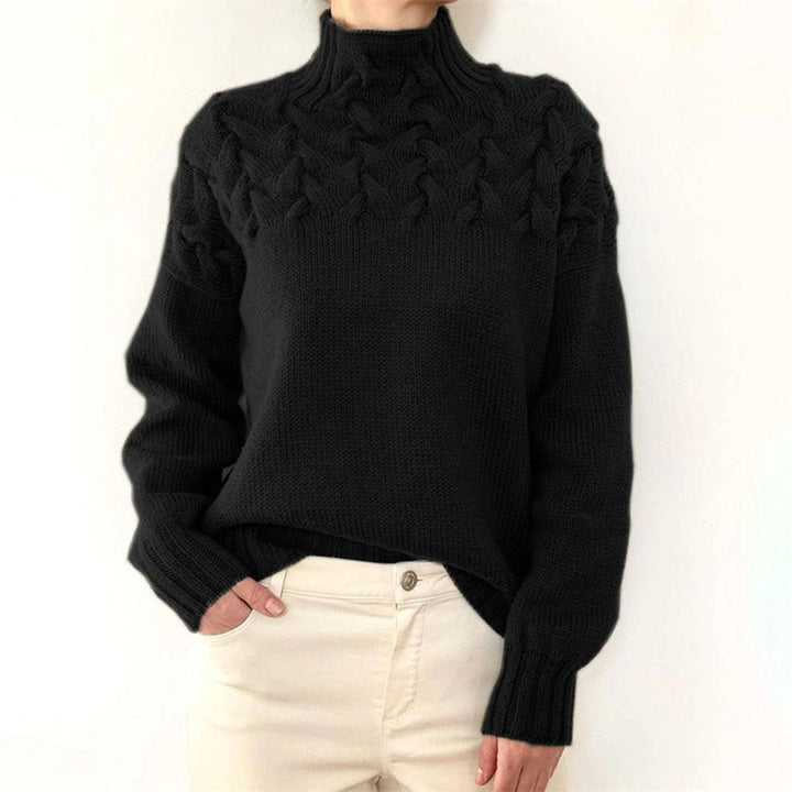 Maglione oversize da donna a collo alto in maglia, caldo e dalla vestibilità ampia, per l’autunno e l’inverno