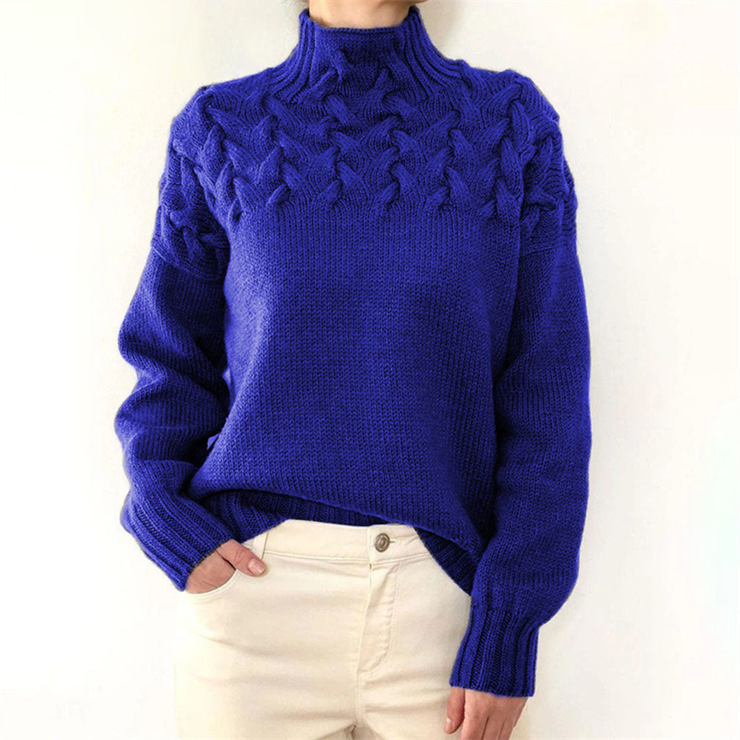 Maglione oversize da donna a collo alto in maglia, caldo e dalla vestibilità ampia, per l’autunno e l’inverno