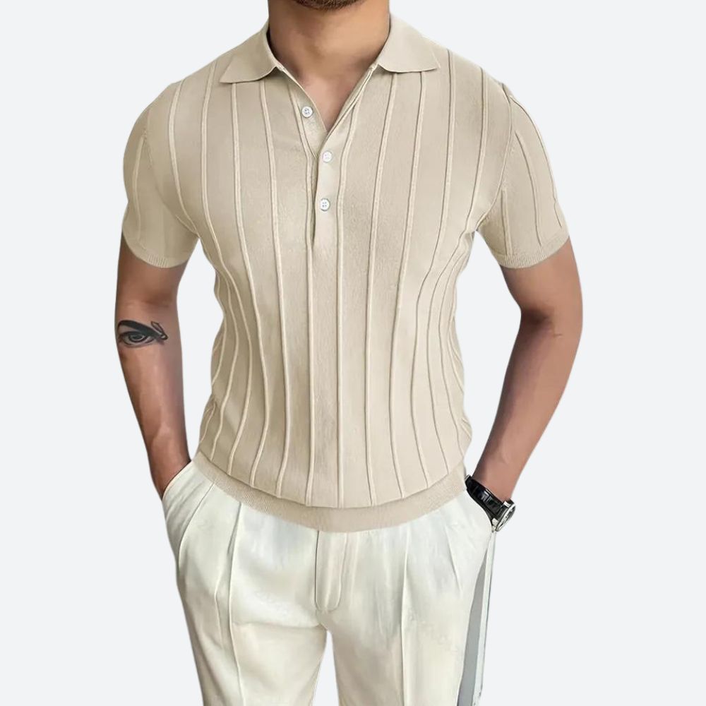 Pohodlné a elegantní polo s výstřihem do V, velmi elastické - Shag