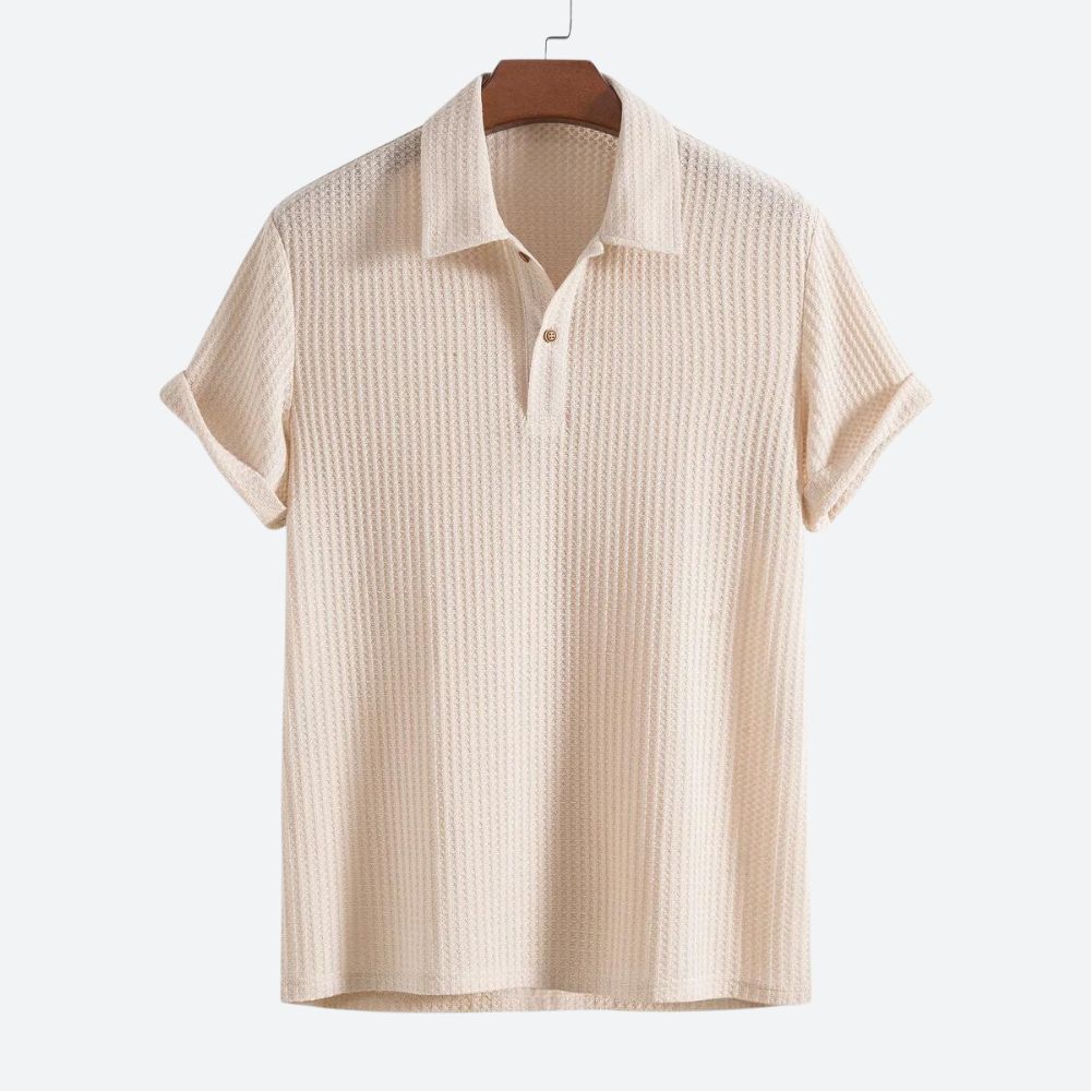 Polo goffrata stilizzata con design a maglia - Shaun