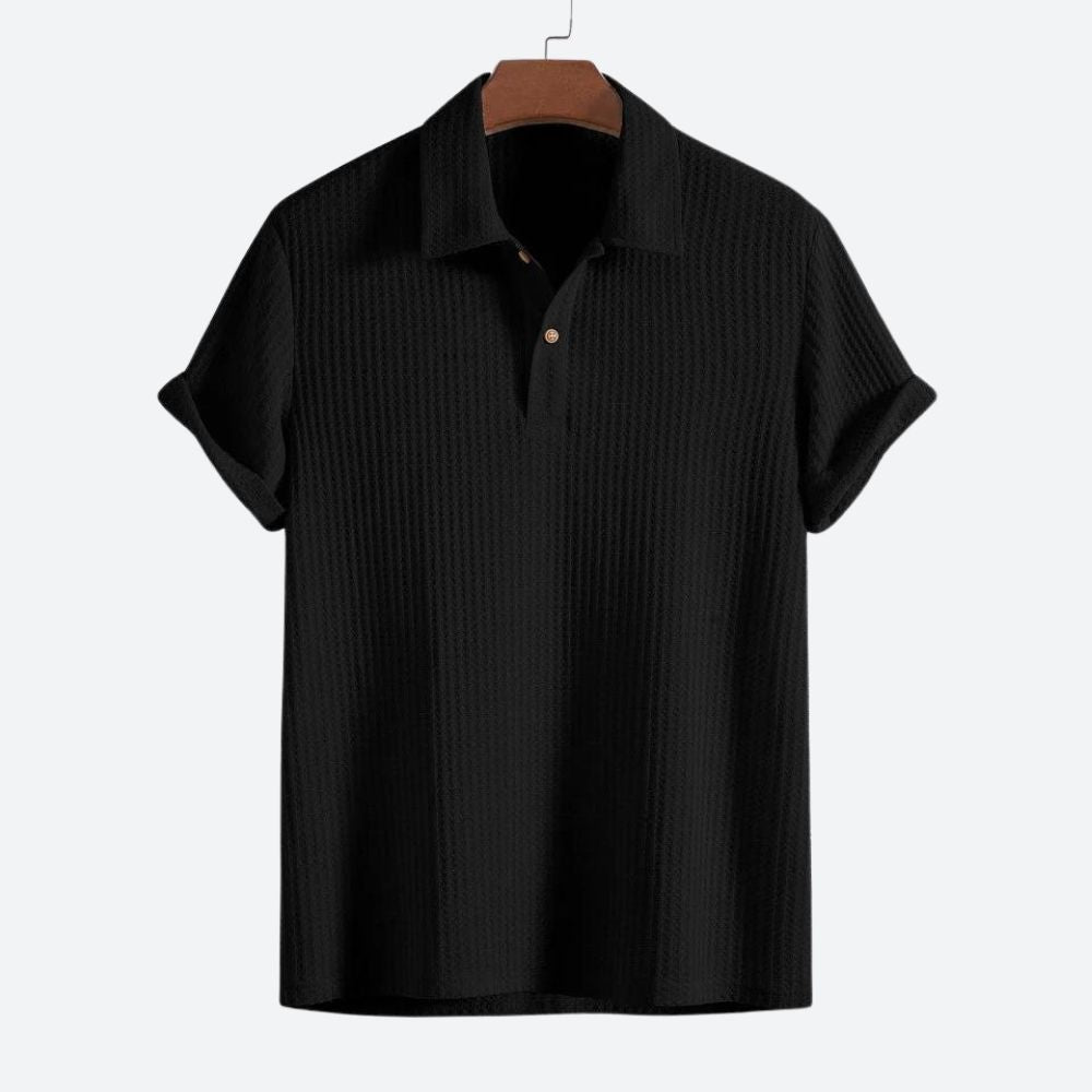 Polo goffrata stilizzata con design a maglia - Shaun
