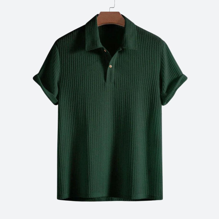 Polo goffrata stilizzata con design a maglia - Shaun