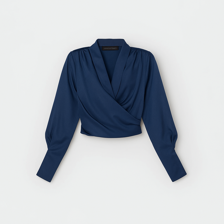 Blouse femme en coton à manches bouffantes pour l’automne