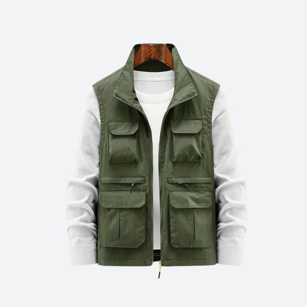 Gilet elegante da uomo con tasche con zip pratiche - Sid