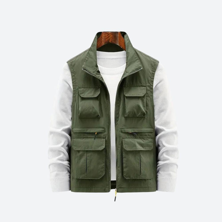 Gilet elegante da uomo con tasche con zip pratiche - Sid