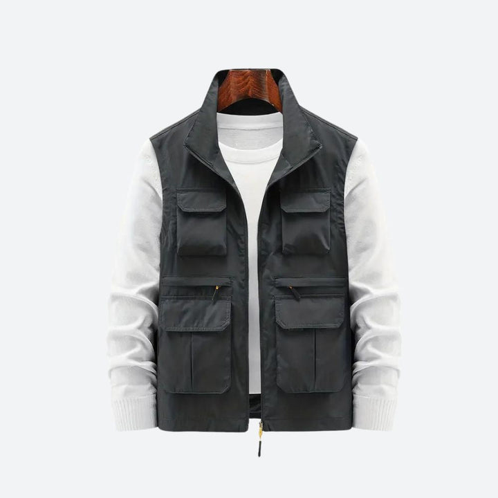 Gilet elegante da uomo con tasche con zip pratiche - Sid