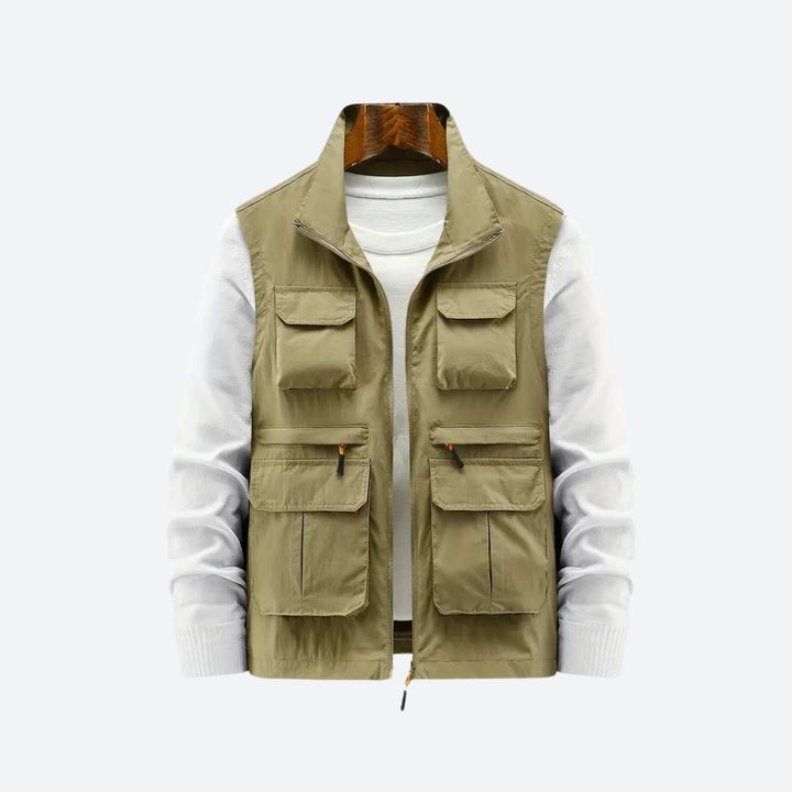 Gilet elegante da uomo con tasche con zip pratiche - Sid
