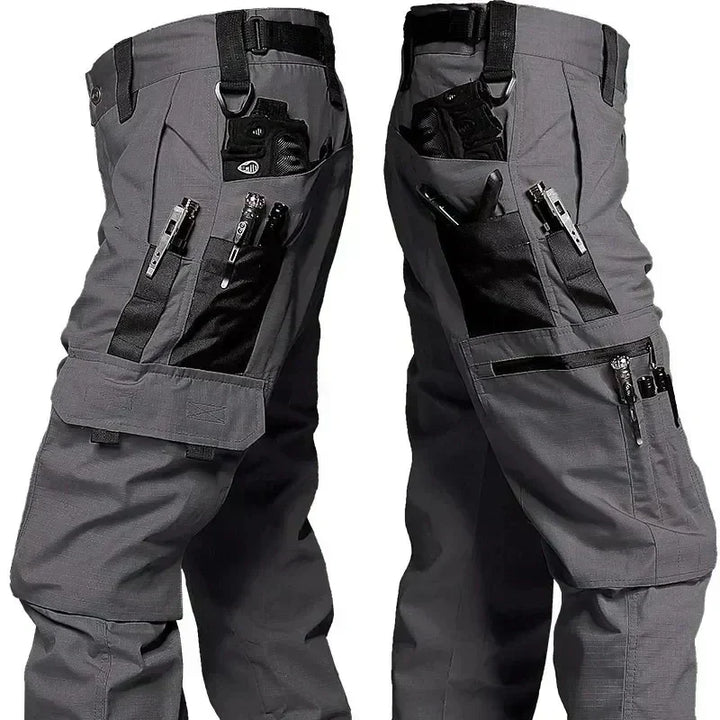 Pantalon cargo homme tactique imperméable, résistant et multipoches pour l’extérieur en automne