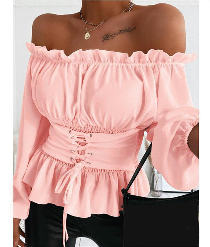 Miriam - Blusa elegante y sofisticada con hombreras para mujer, cómoda de llevar