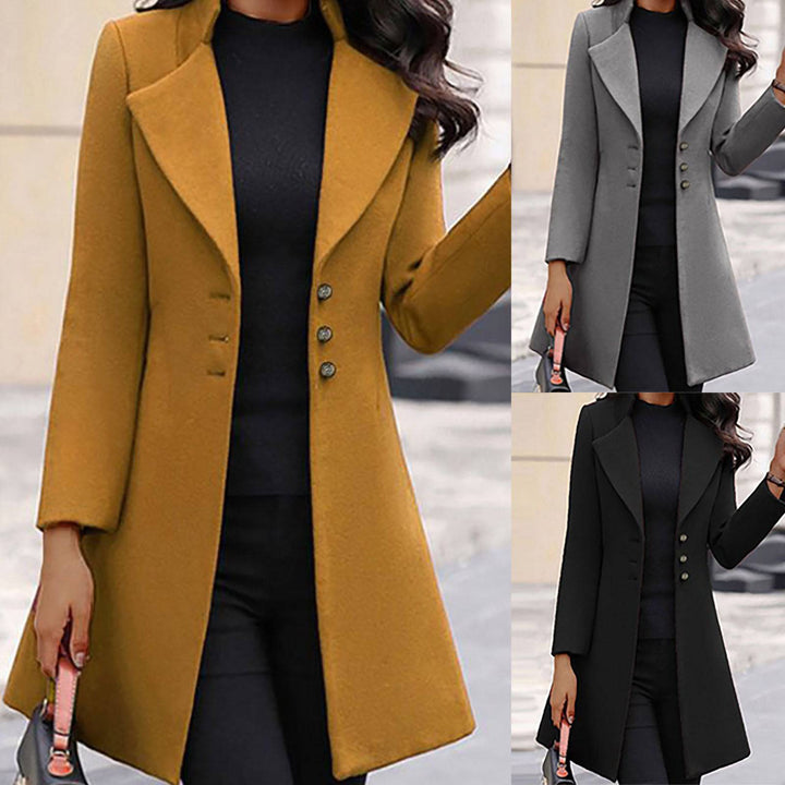 Hélène™ - Elegant Dress with Wool Coat