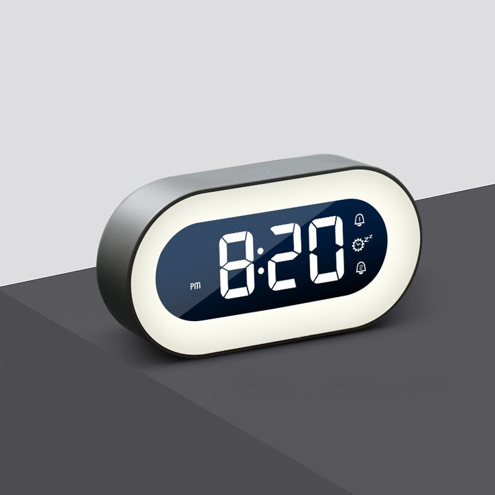 Réveil numérique LED avec lumière nocturne, compact et à batterie rechargeable, pour la chambre