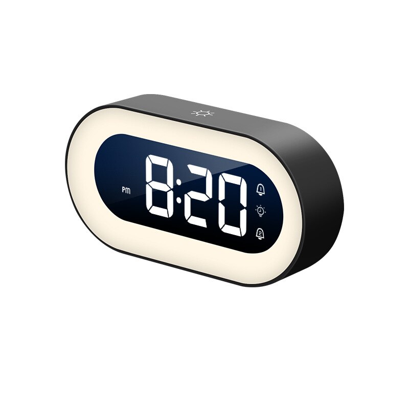 Réveil numérique LED avec lumière nocturne, compact et à batterie rechargeable, pour la chambre