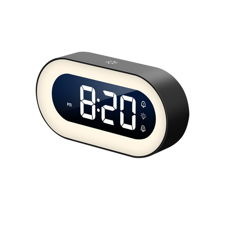 Réveil numérique LED avec lumière nocturne, compact et à batterie rechargeable, pour la chambre