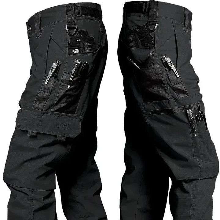 Pantalon cargo homme tactique imperméable, résistant et multipoches pour l’extérieur en automne