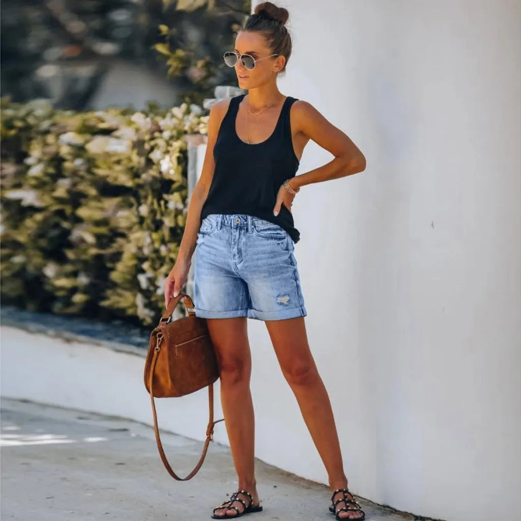 Shorts in denim tagliati Chic Anna