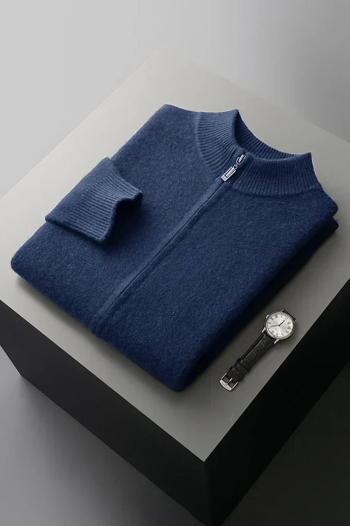 Men’s zip-up cashmere vest, autumn sweater
