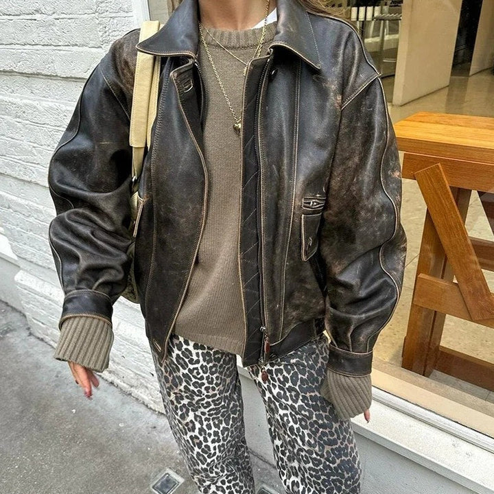 Bonnie - Jean rétro avec imprimé léopard tendance