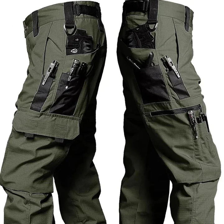 Pantalon cargo homme tactique imperméable, résistant et multipoches pour l’extérieur en automne