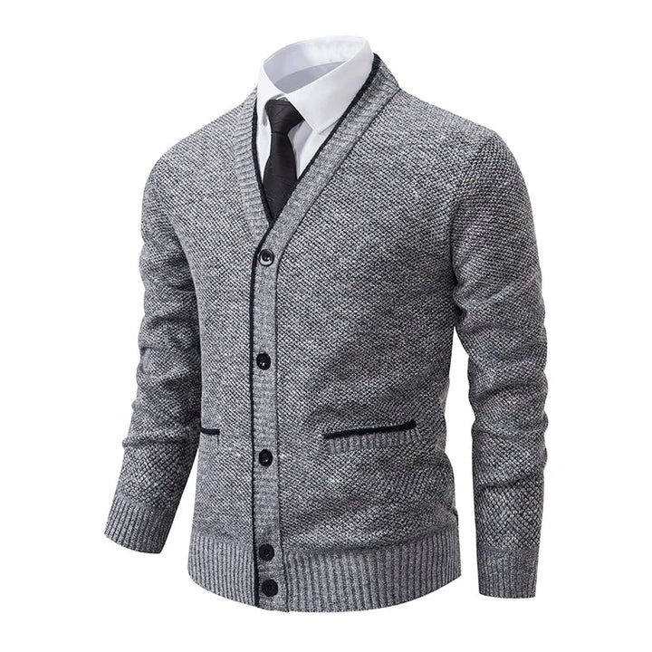 Pull en laine pour homme à col en V, chiné, élégant pour l’automne