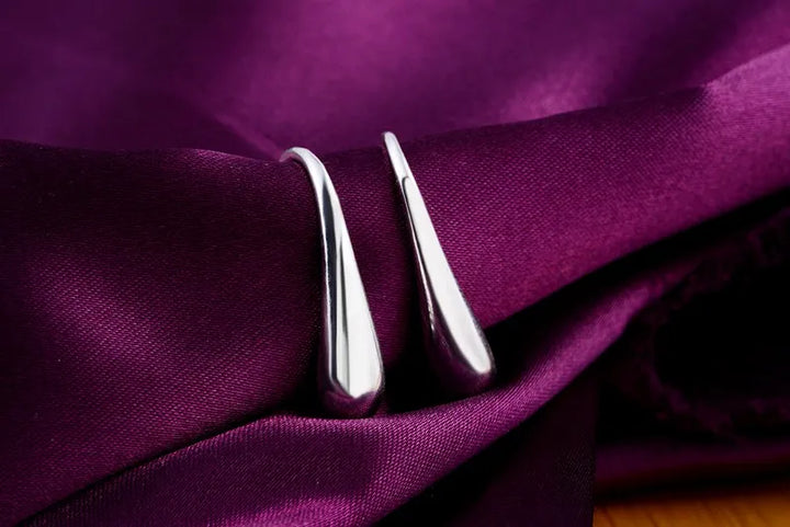 Boucles d’oreilles créoles en argent 925 en forme de goutte d’eau automnale
