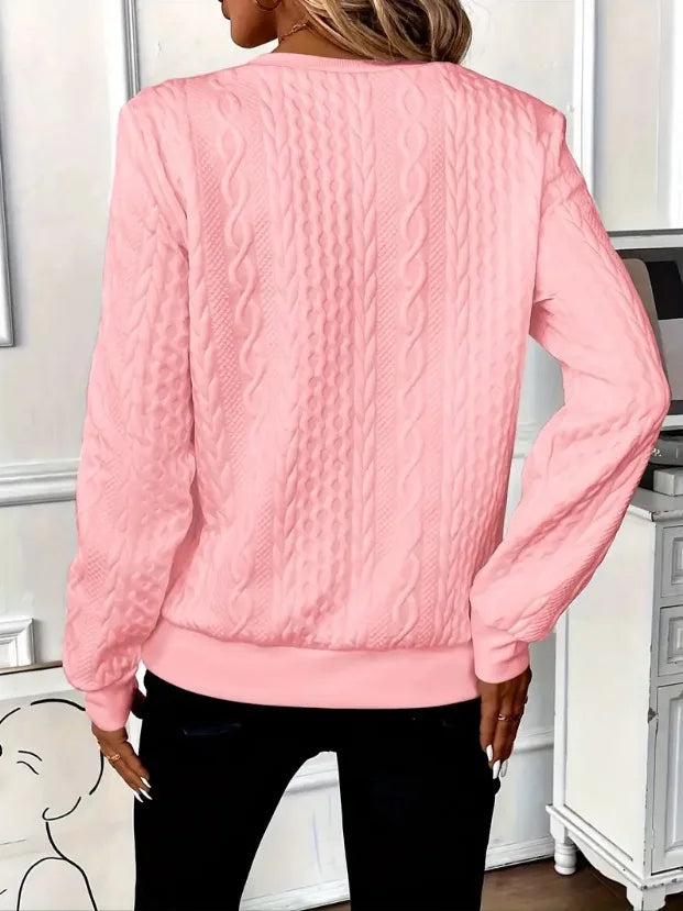 Sweat-shirt zippé pour femme, texturé, pour l’automne et les tenues de tous les jours