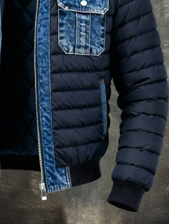 Quilted women's cotton denim jacket, ideal for autumn