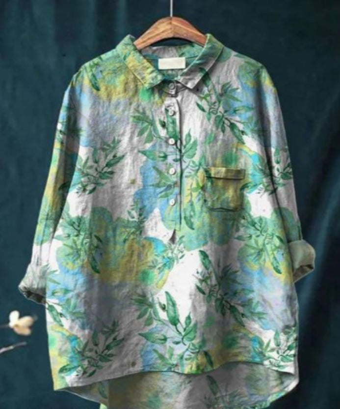 Claire™ - Chic Floral Silk Blouse