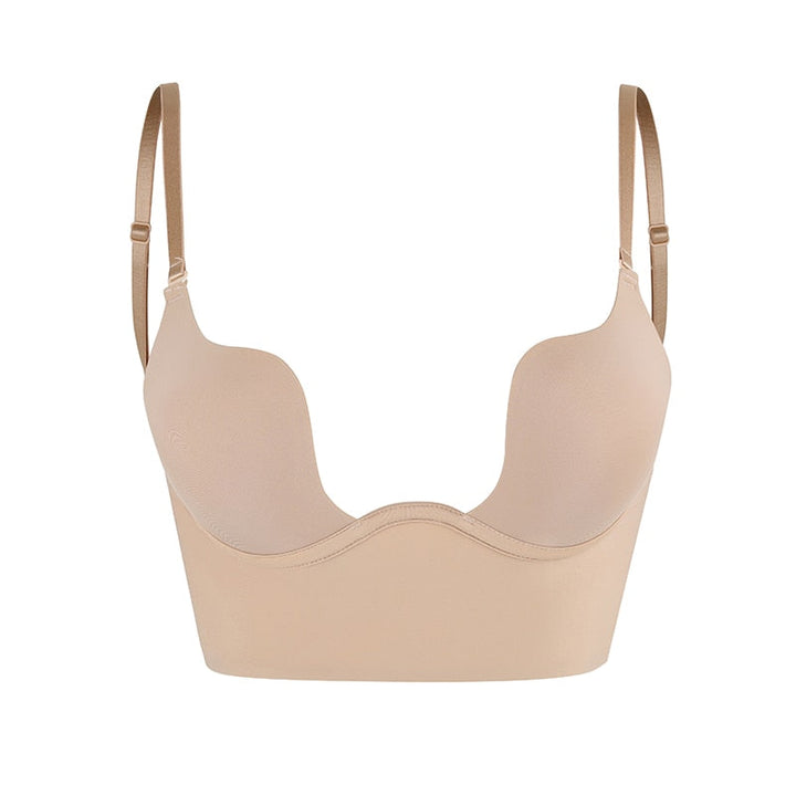 Soutien-gorge push-up sans bretelles dos-nu en coton pour l'été sans couture