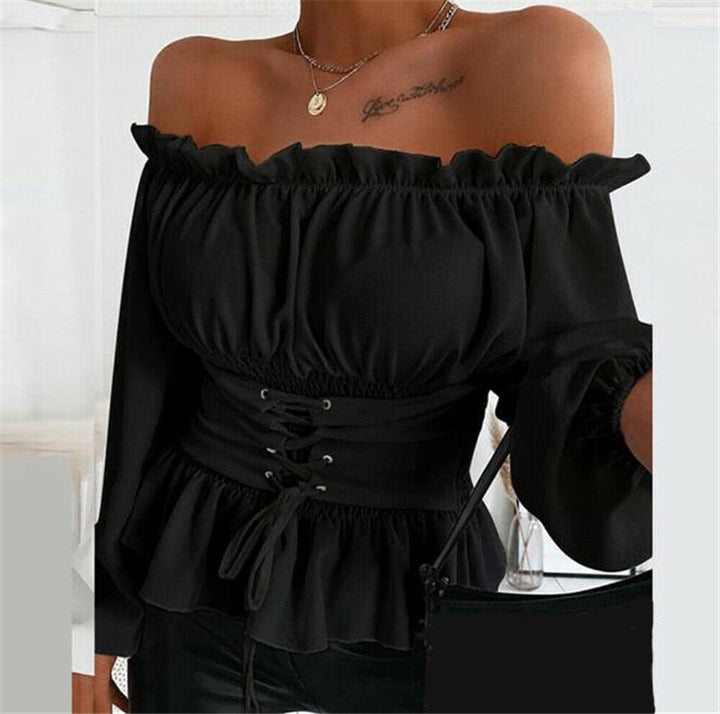 Miriam - Blusa elegante y sofisticada con hombreras para mujer, cómoda de llevar