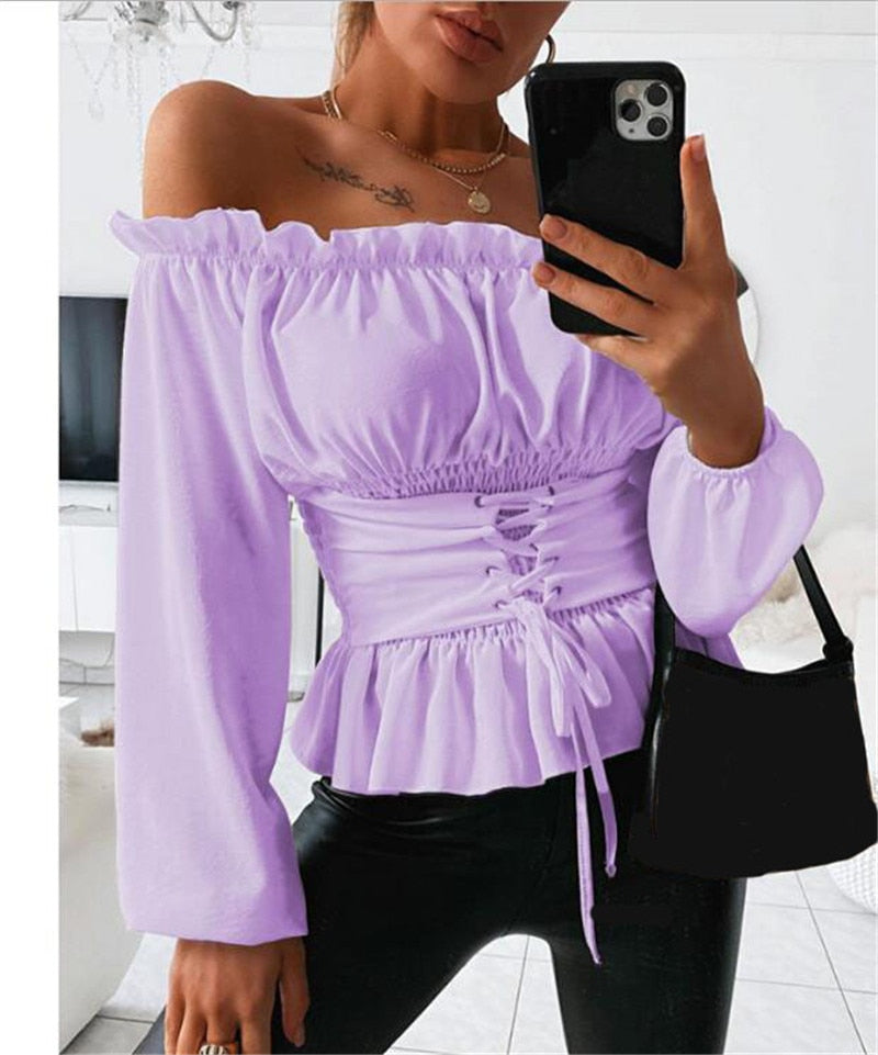 Miriam - Blusa elegante y sofisticada con hombreras para mujer, cómoda de llevar