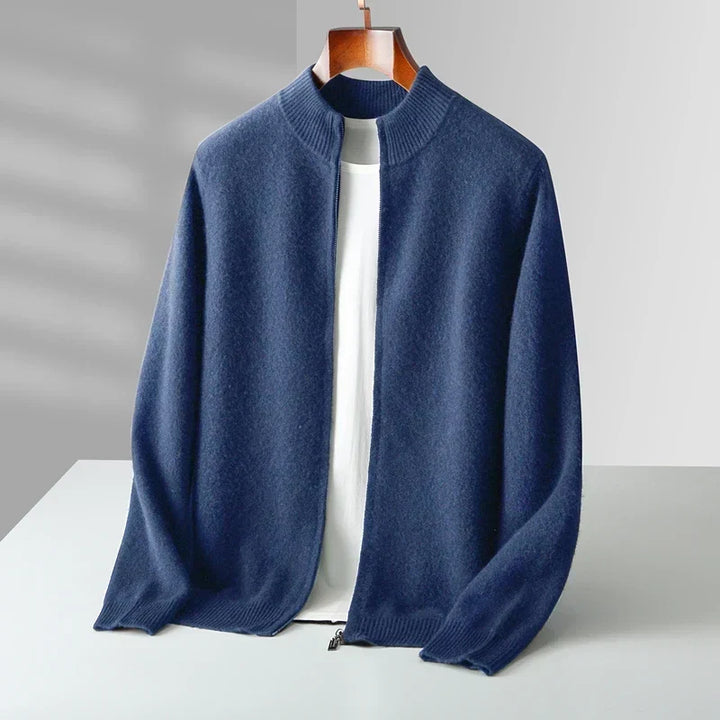 Men’s zip-up cashmere vest, autumn sweater